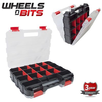 AMTECH S6463 BIADESIVO Organizer 34 Compartimenti Regolabili 