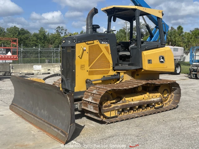 2018 John Deere 450K LGP Crawler Dozer Tractor 128" 6-Way Blade 80 HP bidadoo