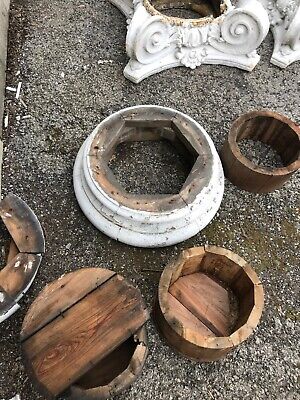 Set Of Antique Tapered Fluted Wood Exterior Columns And Capitals 9’ x 28” 3