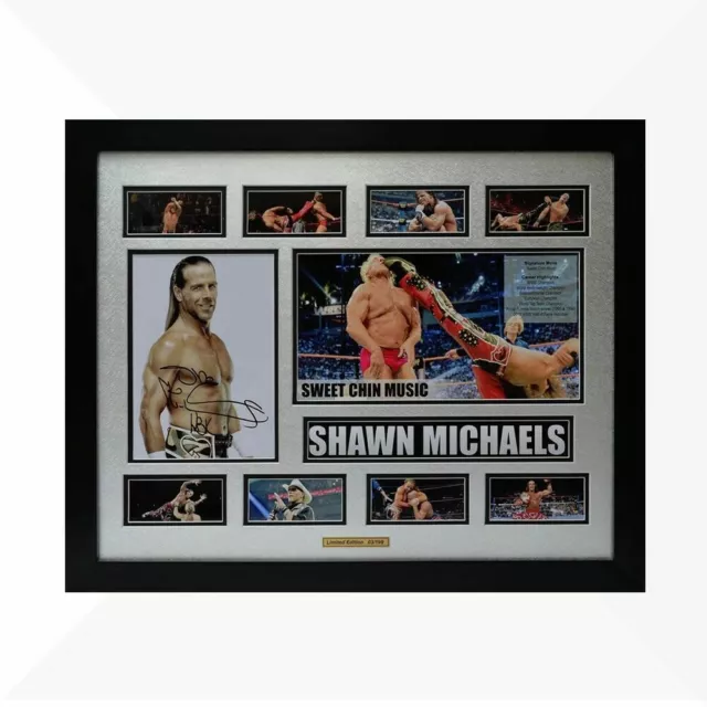 Shawn Michaels WWE Signed & Framed Memorabilia - Silver/Black Limited Edition