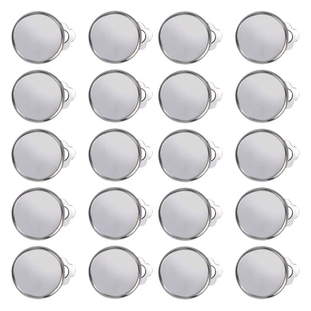 20 Pcs Damen Herzlünetten-Rohlinge Clip Auf Ohrringrohlinge
