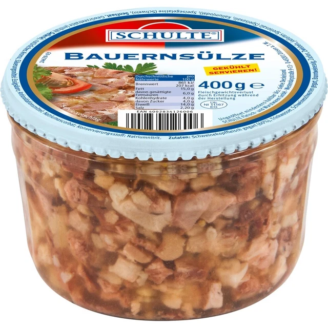 Schulte Schweinskopfsülze Con Una Spezie Raffinato 400g