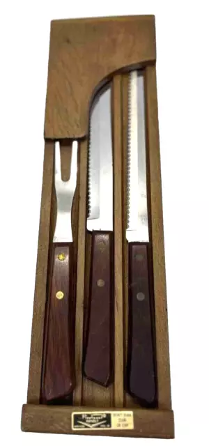 Vintage Washington Forge Town & Country Knife/Fork Carving Set-Fleetwood Handle