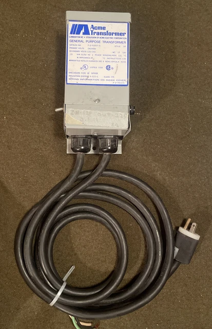 Acme Electric Transformer T253007S General Purpose With Cords Acme
