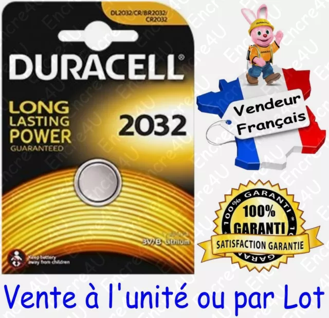 Piles DURACELL Lithium 3V : CR2032 DL2032 ( x 1 ou lot de 2 5 10 20 30 40 50 )