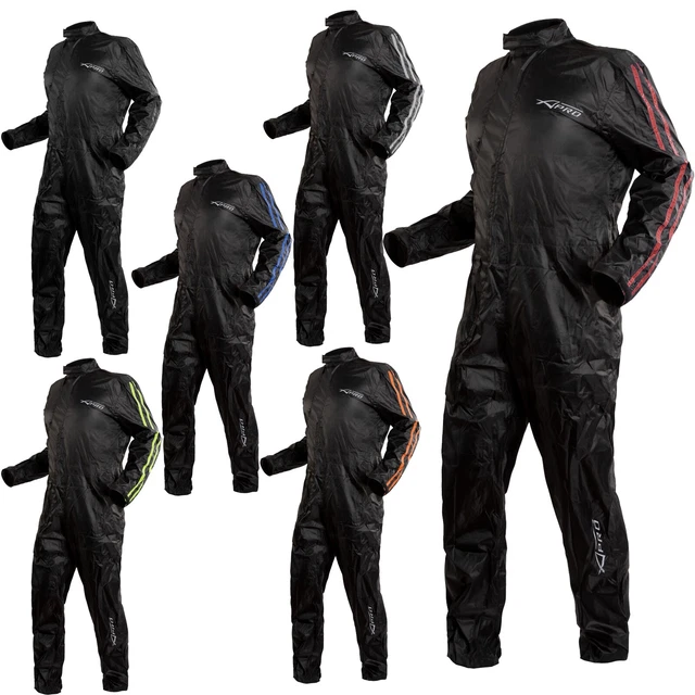 A-pro – Combinaison Intégrale Imperméable Moto – 100 % Étanchéité + Réfléchissant – Noir XS-3XL