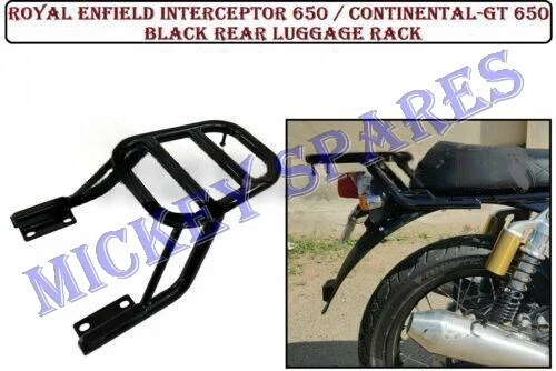 Interceptor With Rear Rack ROYAL ENFIELD INTERCEPTOR 650/Continental Gt 650 Black Rear Luggage ...