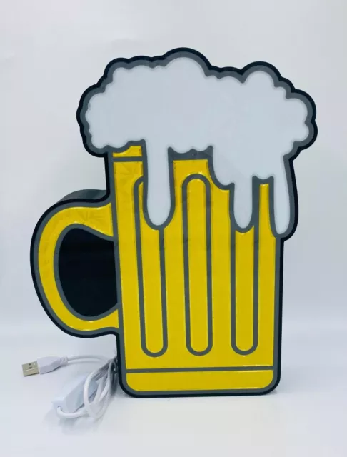 Beer Pint Mug LED Light Box Sign - Mancave Garage Sign