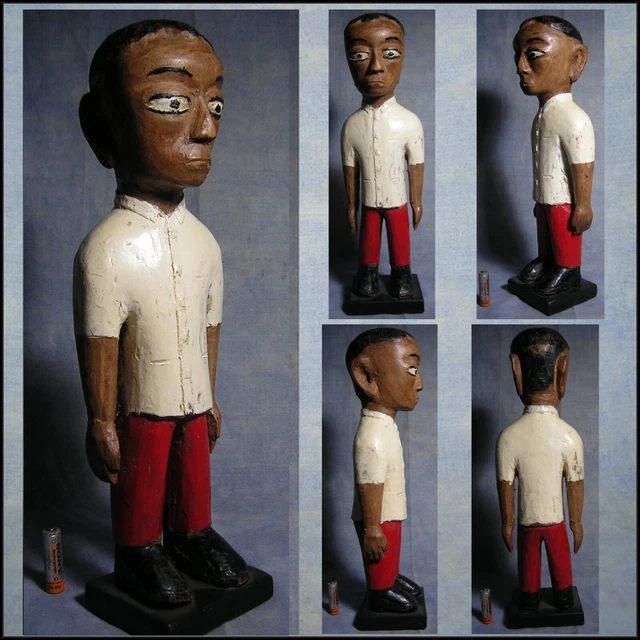 Statue Baoulé Authentique – Art Africain Ancien Des Années 1950-1960 – Bois Sculpté – 50 Cm