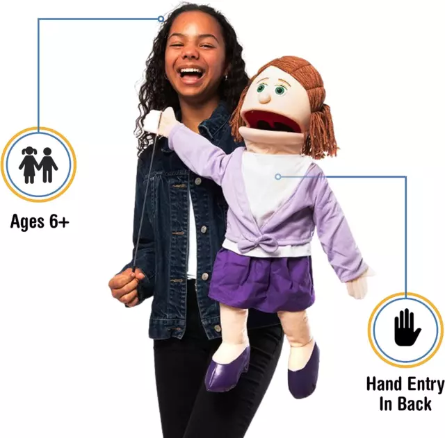 Katie, Peach Girl, Full Body, Ventriloquist Style Puppet, (25 Inches)