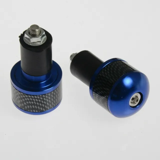 Bar End 13 & 17mm Scooter Motorcycle Weights Universal Handlebar Inners Blue