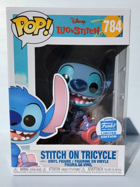 funko pop stitch on tricycle