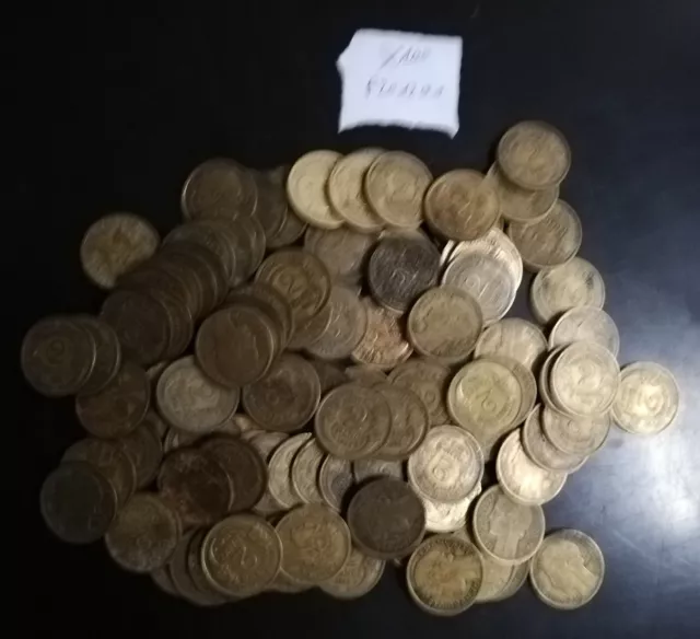 Lot monnaies françaises 100 pièces 2 Francs Morlon Bronze-