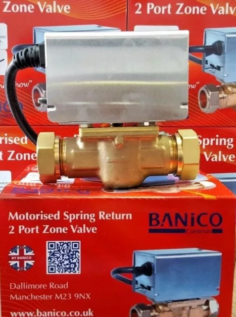 Central Heating 2 Port Motorised Zone Valve 22mm Replaces Honeywell V4043H1056 B