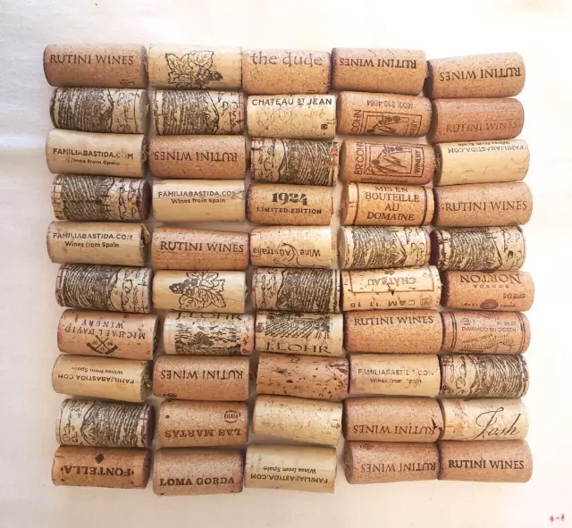 Lot of 50 Real/Natural Used Wine Corks - NO Plastic or Champagne.