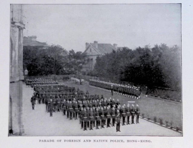 Hong Kong Parade Foreign Native Police Original 1901 Photo Print 10x7"
