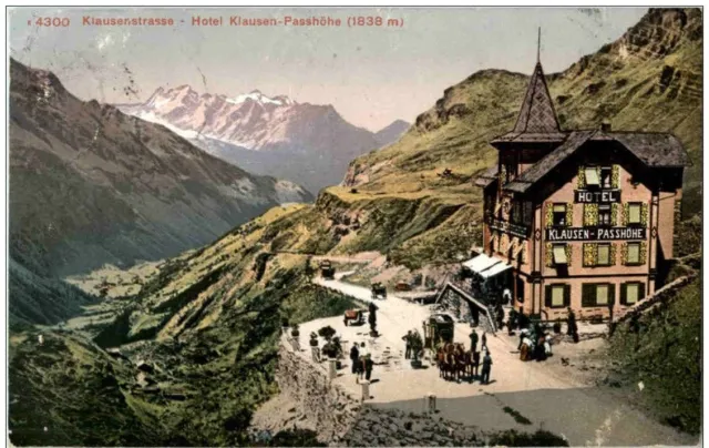 Hotel Klausen Passhöhe mit Postkutsche -114848
