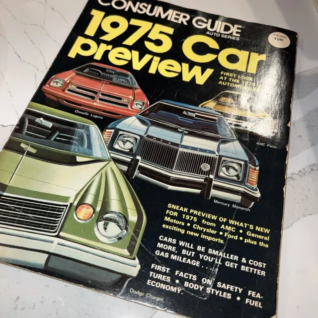 Vintage Consumer Guide Car Preview 1975 Auto Series Automobile Magazine Book