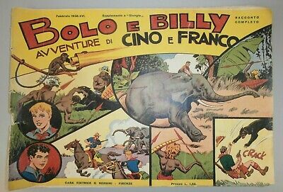 Raro Fumetto Originale Bolo e Billy 1938 Cino e Franco Nerbini