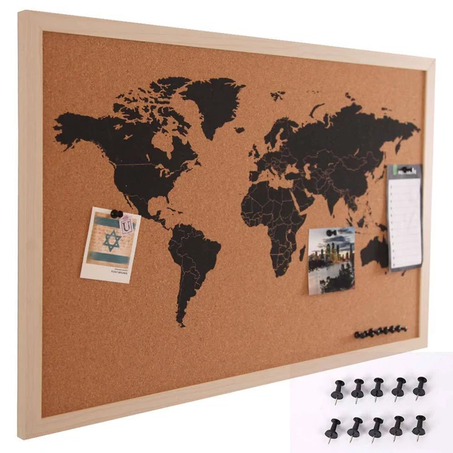 ALLboards Tableau Magnétique en Métal Motif Carte du Monde