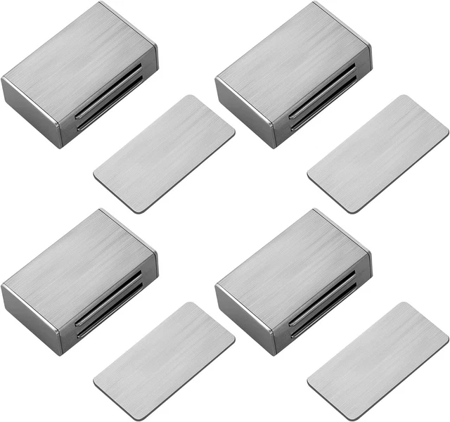 4 Pack Magnetic Door Catch, Cabinet Magnetic Catch Adhesive Cabinet Magnets Stro