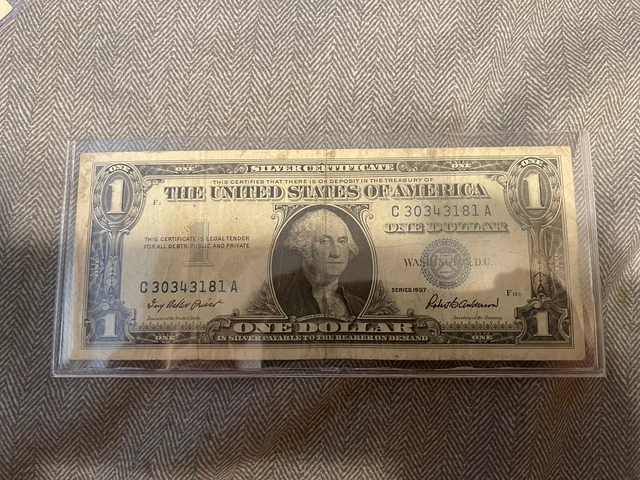 1957 Series One Dollar Note Silver Certificate (BLUE SEAL)