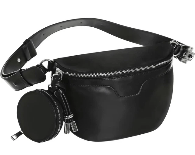 Haytijoe Small Black Crossbody Purse, Fanny Packs for Woman Sling Bag Leather!