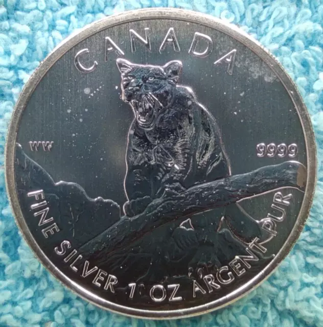 CANADA 1 dollar 2012 KM#1164 Puma ARGENT 0,999-31,1 gr. 1 once. (SC/UNC)