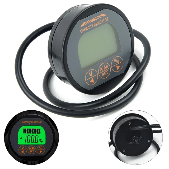 Tester Per Batterie Monitor Batteria QWORK 8-80V 100A - Voltmetro Amperometro Per Auto E Impianti Solari Monitor Auto - 7