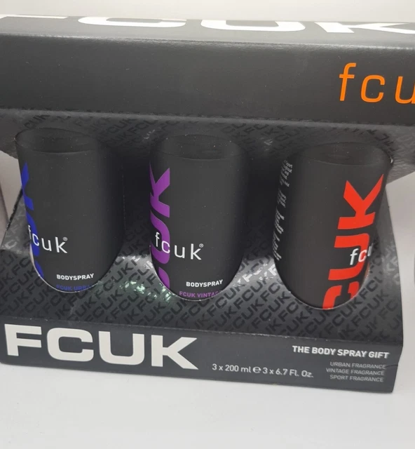NEW BOXED FCUK The Body Spray Gift Vintage Urban Sport Mens Gift Set