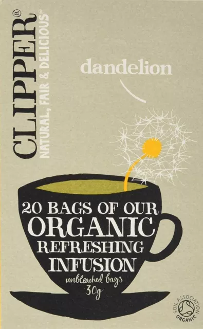 Clipper Organic Dandelion Infusion Tea Bags, Pack of 6, 120 Teabags UK