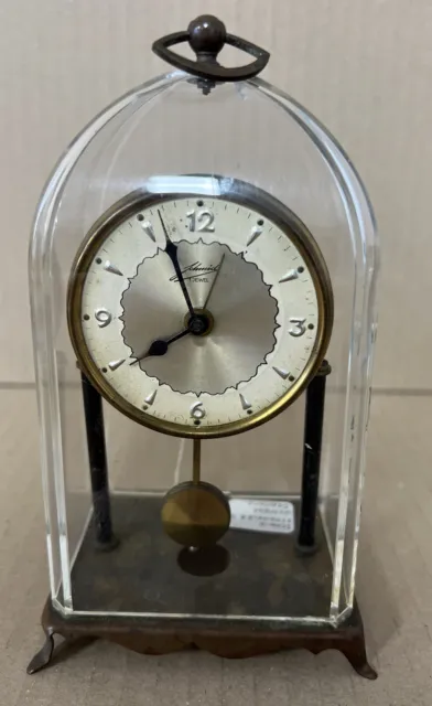 Vintage Desk/Mantel Clock ~ Schmid West Germany - 1 Jewel Pendulum Desk Clock  ~