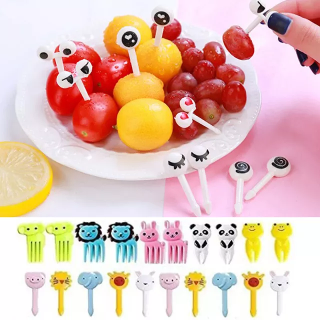 50/10X Bento Cute Mini Animal Food Forks Lunch Box Accessory Deco BD Fruit Pic' 2