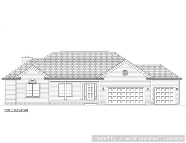 Ensemble complet de plans de maison à étage unique 3 chambres 2 242 pieds carrés