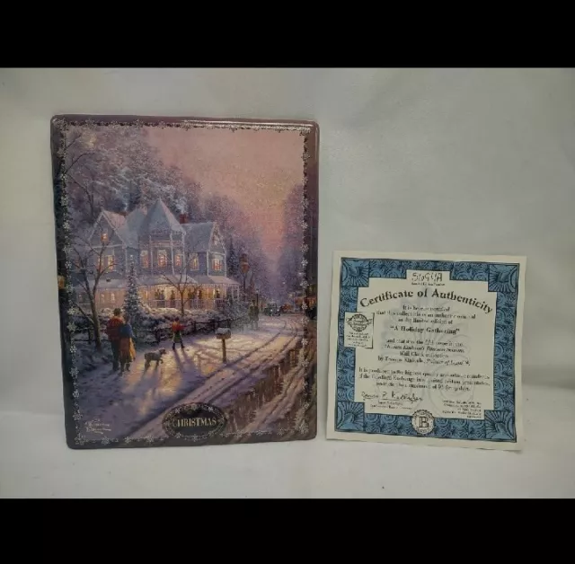 Bradford Exchange Thomas Kinkade Timeless Seasons "A Holiday Gathering" with COA