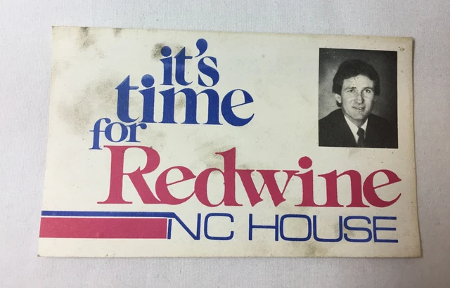 1980's David Redwine Promo Scheda ~ Nc Democrat Casa Di Representatives ~3x5