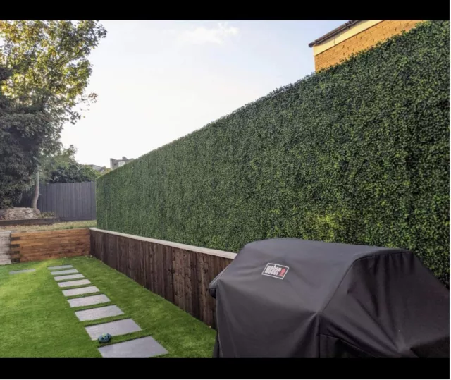 12 x Artificial 50x50cm Panels Boxwood Topiary Screen Wall Hedge Outdoor/Indoor 2