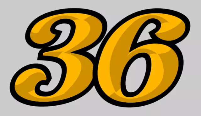 3 X Retro 70s Custom Numbers Gold - Vinyl Stickers/Decals Race Motorbike Track