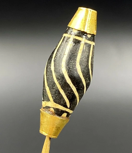Dzi Old Beads Ancient Pyu Burmese South East Asian Antiquity Agate Jewelry Gold 3