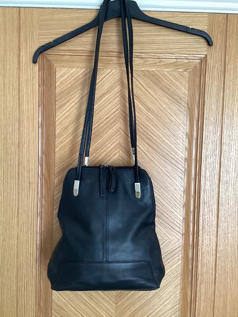 Jobis black leather backpack deals