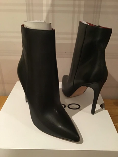 ALDO KIERA BLACK Real Leather High Heel Ankle Boots UK 7 Eur40 £65.00 ...