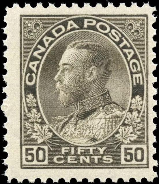 Canada Mint NH F+ 50c Scott #120 1925 King George V Admiral Issue Stamp