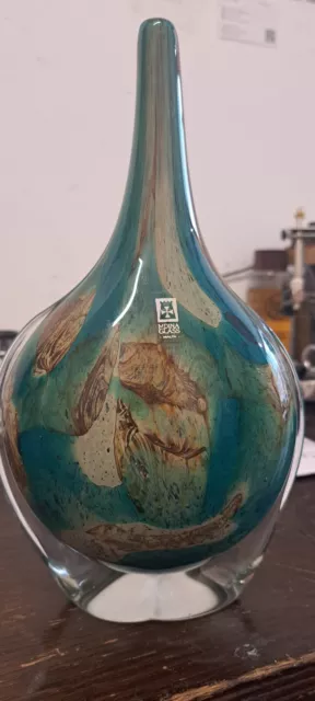Wonderful MDINA Maltese (Malta) Art cased Glass Vase square cut bottle shape.10