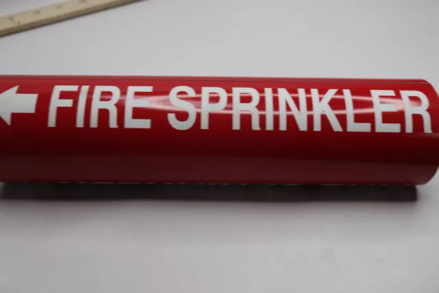 Seton Fire Sprinkler Pipe Marker Red/White Polyester fits 4" - 5-7/8" Y431995