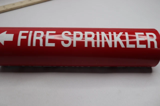 Seton Fire Sprinkler Pipe Marker Red/White Polyester fits 4" - 5-7/8" Y431995