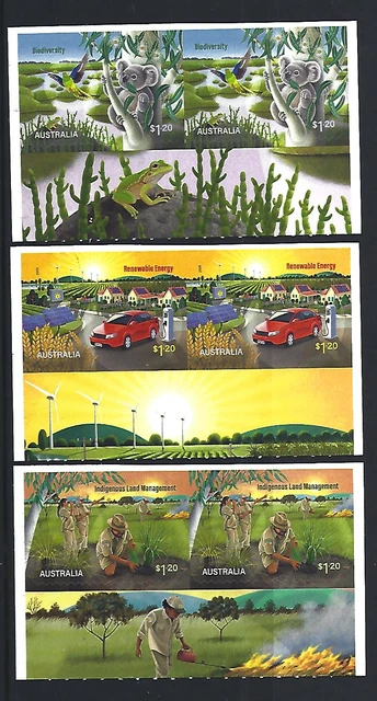Australia 2023 Sustainable Future Set Three Marginal Pairs Unmounted Mint