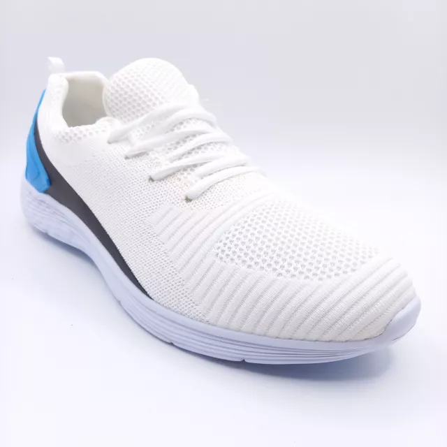 Baskets Tennis Chaussures Sneakers Homme - Pointure 46 - Blanche Noir Bleu Sport