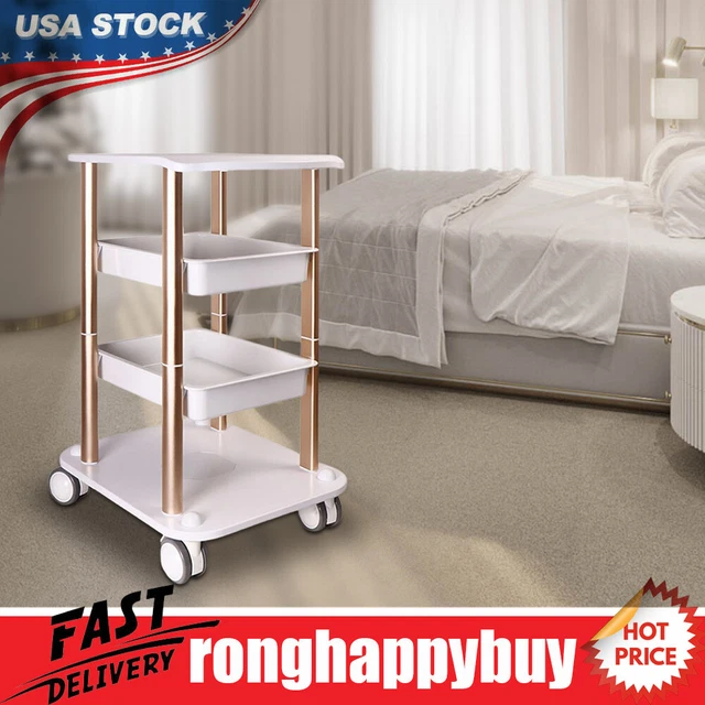 Beauty Salon Machine Stand Rolling Cart Beauty SPA Trolley Holder Moveable USA
