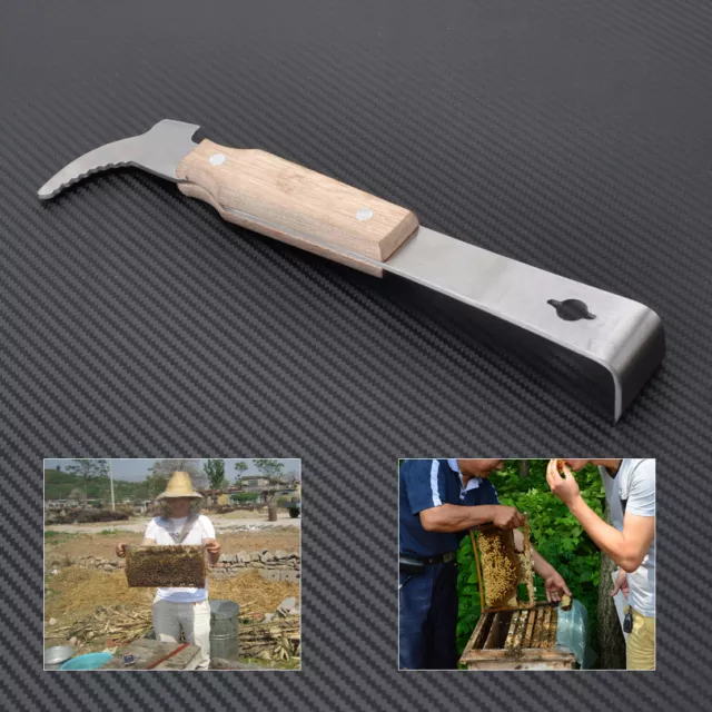 Top Quality 26cm Stainless Steel Hive Tool Scraper Wooden Handle Beekeeping Tool