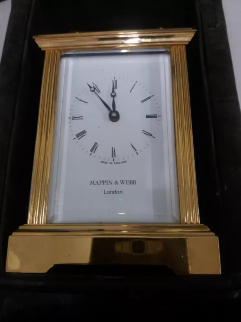 A Mappin and Webb Top quality brass carriage clock, cased,mechanical top balance